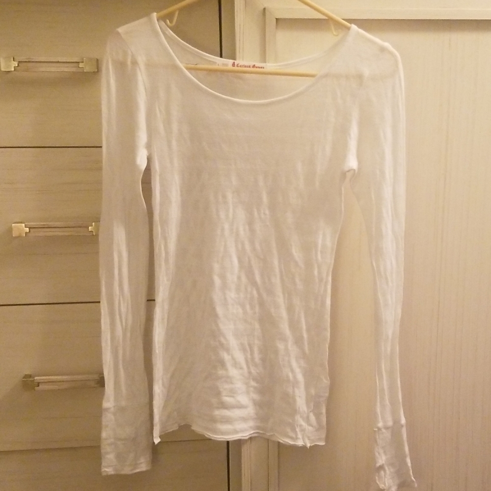 Long Sleeved Sheer White Tee